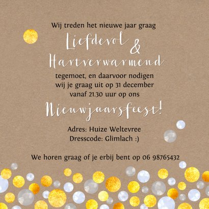Nieuwjaar Gouden Champagne bubbelhart 3
