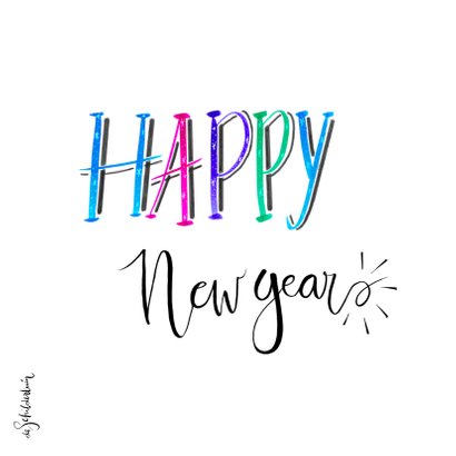 Nieuwjaar handlettering wit - HR 2