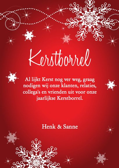 Uitnodiging kerstborrel rood 3