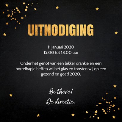 Nieuwjaarsborrel goud confetti typografie 2020 3