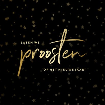 Nieuwjaarsborrel uitnodiging sterren goud 2