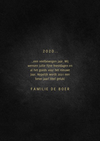 Nieuwjaarskaart 2021 goudlook met spetters 3
