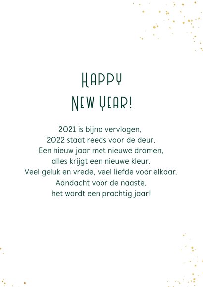Nieuwjaarskaart 2022 goud sterretjes spetters 3