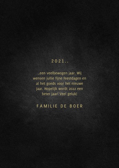 Nieuwjaarskaart 2022 goudlook met spetters 3