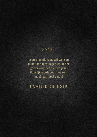 Nieuwjaarskaart 2023 goudlook met spetters 3