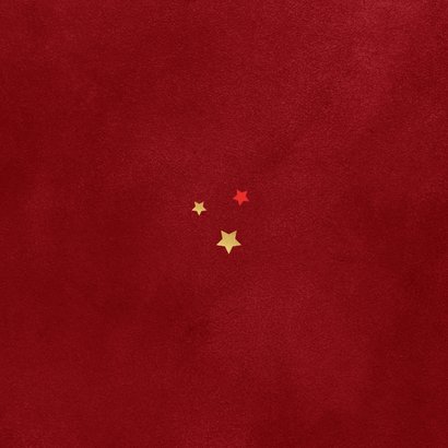 Nieuwjaarskaart 2026 Chinees goud sterren rood Achterkant