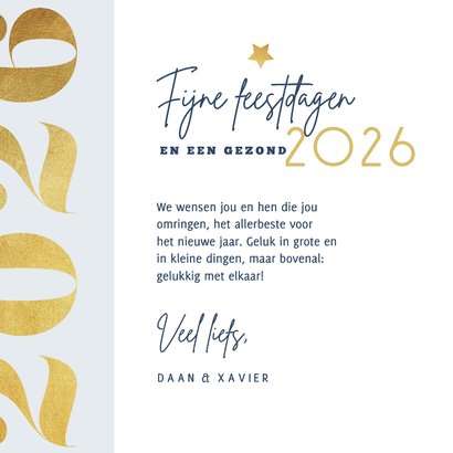 Nieuwjaarskaart 2026 goud modern grafisch foto 3