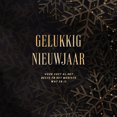 Nieuwjaarskaart 2027 met foto kerstbal en sneeuwvlokken 3
