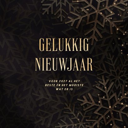 Nieuwjaarskaart 2027 met foto kerstbal en sneeuwvlokken 3