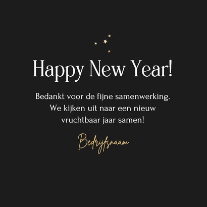 Nieuwjaarskaart 2027 vuurwerk bedankt kerstbal sterren goud 3