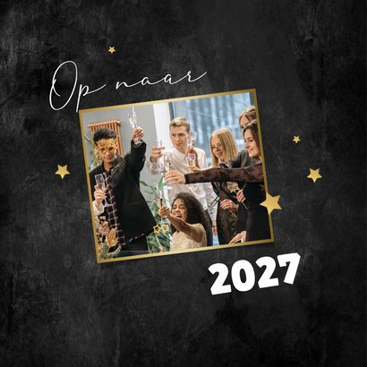 Nieuwjaarskaart bedankt champagne sterren logo 2027 2