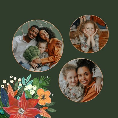 Nieuwjaarskaart botanische kerstster bloemen 2