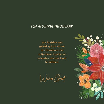 Nieuwjaarskaart botanische kerstster bloemen 3
