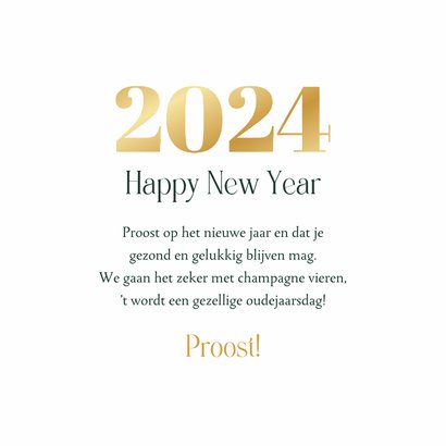 Nieuwjaarskaart champagne 2024 sterretjes goud feestdagen 3
