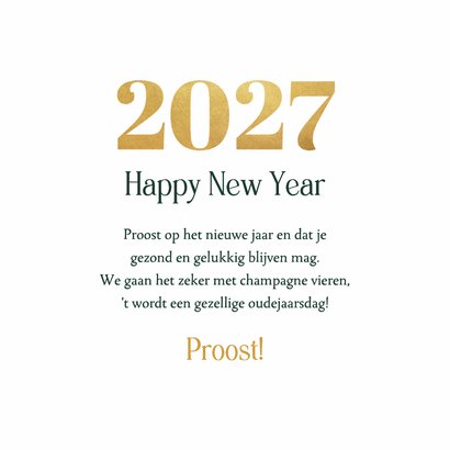 Nieuwjaarskaart champagne 2027 sterretjes goud feestdagen 3