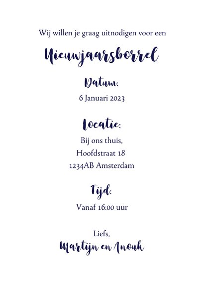 Nieuwjaarskaart champagne goudlook confetti 3