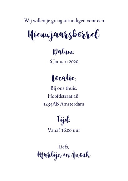 Nieuwjaarskaart champagne goudlook confetti 3