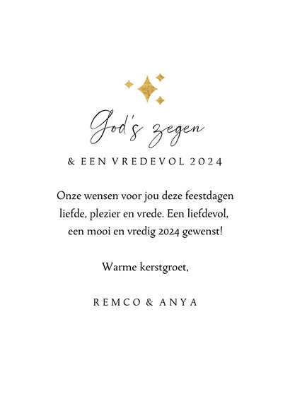 Nieuwjaarskaart christelijk quote kerstboom ster goudlook 3