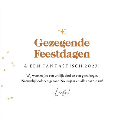 Nieuwjaarskaart christelijk schilderachtig goud silhouet 3