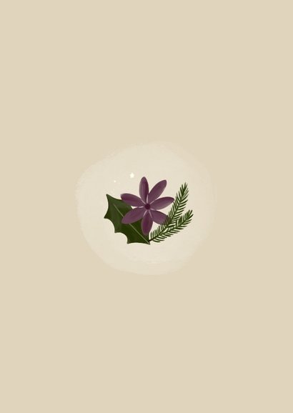 Nieuwjaarskaart christelijk vrede botanisch duif kaars Achterkant