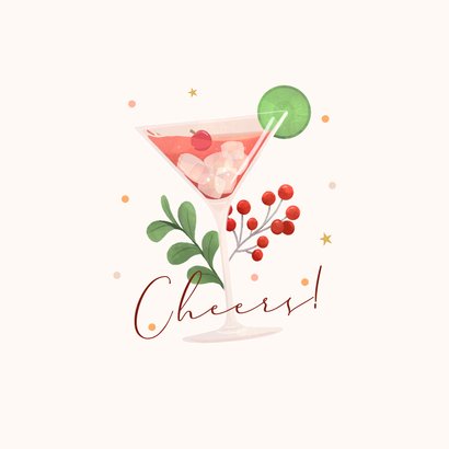 Nieuwjaarskaart cocktails en vuurwerk cheers 2027 2