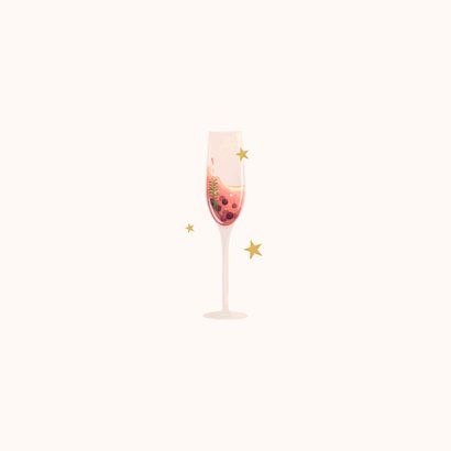 Nieuwjaarskaart cocktails en vuurwerk cheers 2027 Achterkant