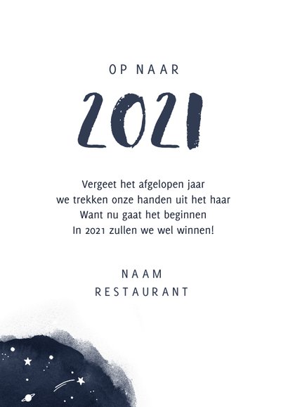 Nieuwjaarskaart corona oliebol 2020 2021 sterren 3