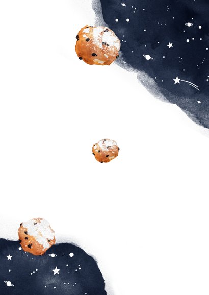 Nieuwjaarskaart corona oliebol 2020 2021 sterren Achterkant