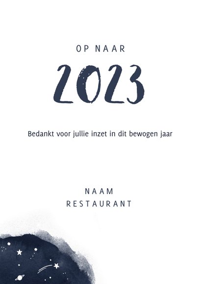 Nieuwjaarskaart corona oliebol 2022 2023 sterren 3