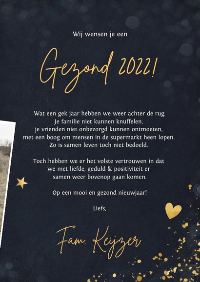 Nieuwjaarskaart Corona - Samen gaat het ons lukken ster hart 3