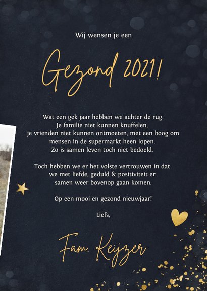 Nieuwjaarskaart Corona - Samen gaat het ons lukken ster hart 3