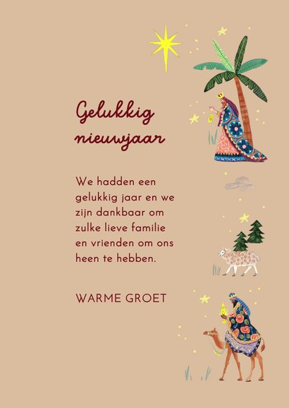 Nieuwjaarskaart drie koningen ster en engel 3