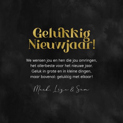 Nieuwjaarskaart envelop vuurwerk goud sterren 2027 3