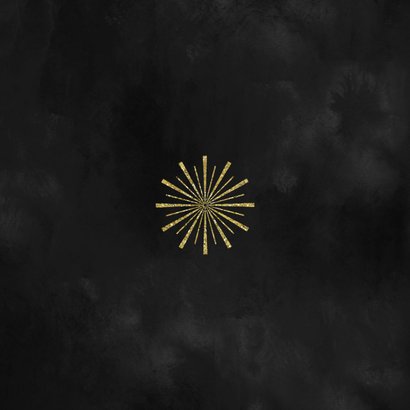Nieuwjaarskaart envelop vuurwerk goud sterren 2027 Achterkant