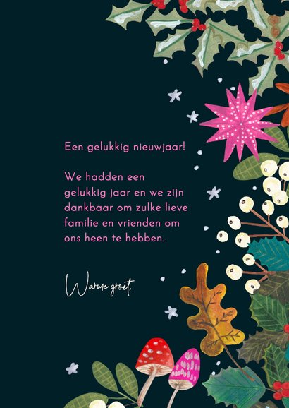 Nieuwjaarskaart fel gekleurde bloemen modern 3