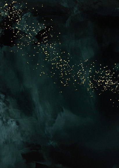 Nieuwjaarskaart fotocollage 13 kerstballen goud Achterkant