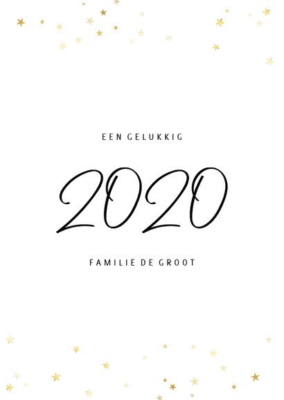 Nieuwjaarskaart fotocollage 2020 met gouden sterren 3