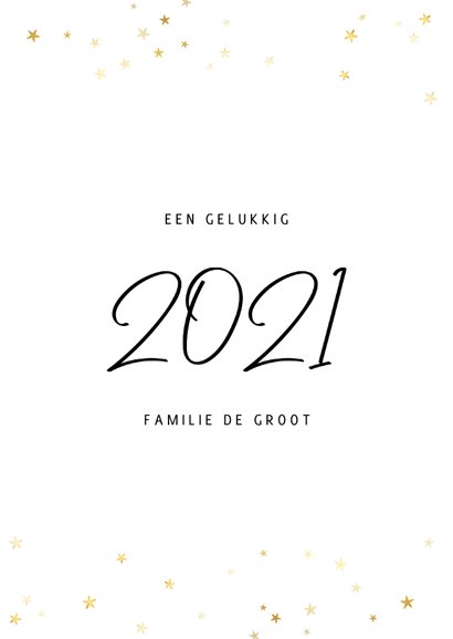 Nieuwjaarskaart fotocollage 2021 met gouden sterren 3