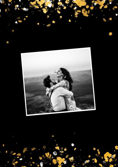 Nieuwjaarskaart foto's gouden vlak '2019' confetti 2
