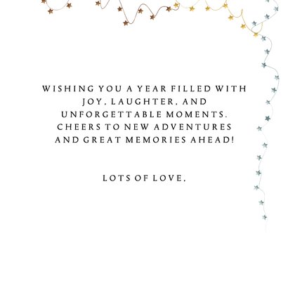 Nieuwjaarskaart gekleurde kerstballen glas 3