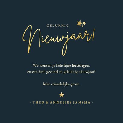 Nieuwjaarskaart gelukkig nieuwjaar - art deco stijl met goud 3