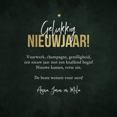 Nieuwjaarskaart gelukkig nieuwjaar sterren goud fotokaart 3