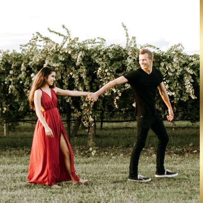 Nieuwjaarskaart gouden 2019 met 2 foto's 2