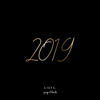 Nieuwjaarskaart gouden 2019 met 2 foto's 3