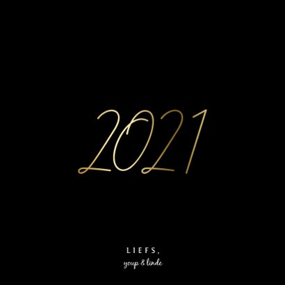 Nieuwjaarskaart gouden 2021 met 2 foto's 3