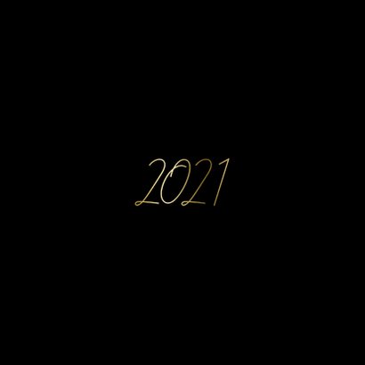 Nieuwjaarskaart gouden 2021 met 2 foto's Achterkant