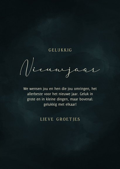 Nieuwjaarskaart gouden 2023 donkergroen stijlvol 3