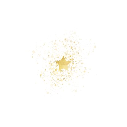 Nieuwjaarskaart gouden ster stijlvol Happy new Year Achterkant