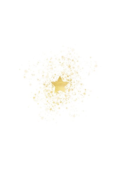 Nieuwjaarskaart gouden ster stijlvol Achterkant