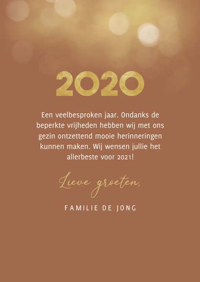 Nieuwjaarskaart goudlook collage aanpasbaar 2021 3